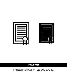 Certificate icon vector illustration logo template for many purpose. Isolated on white background.