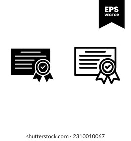 Certificate icon vector illustration logo template for many purpose. Isolated on white background.