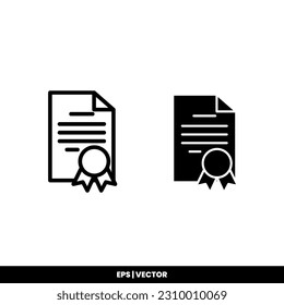 Certificate icon vector illustration logo template for many purpose. Isolated on white background.