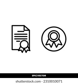 Certificate icon vector illustration logo template for many purpose. Isolated on white background.