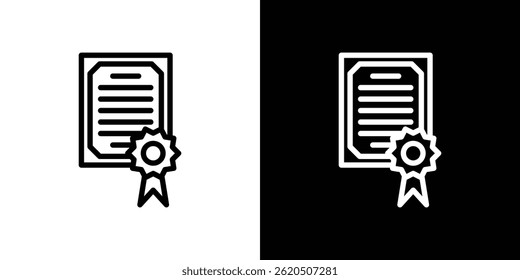 Certificate icon vector, illustration logo template in trendy style