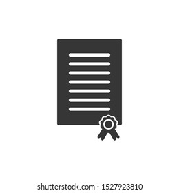 Certificate Icon Vector Illustration. Certificate Symbol Logo Template.