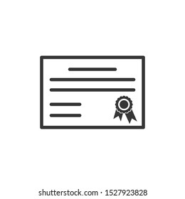 Certificate Icon Vector Illustration. Certificate Symbol Logo Template.