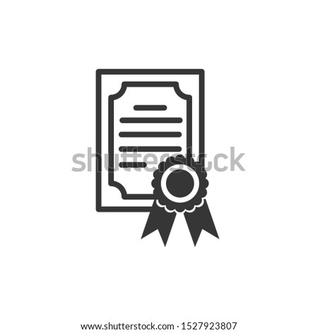 Certificate Icon Vector Illustration. Certificate Symbol Logo Template.