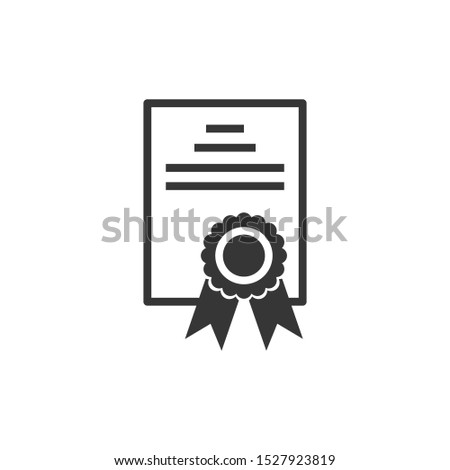 Certificate Icon Vector Illustration. Certificate Symbol Logo Template.