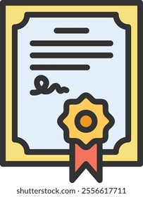 Certificate icon vector image. Suitable for mobile application web application and print media.