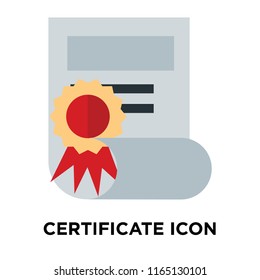 Certificate icon vector isolated on white background, Certificate transparent sign , insurance symbols