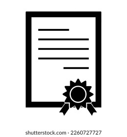 vector de icono de certificado aislado en segundo plano