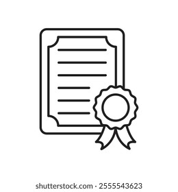 Certificate icon vector isolated on white background.