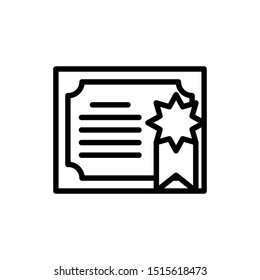 Certificate icon vector, License badge vector illustration symbol