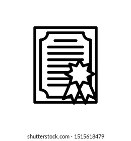 Certificate icon vector, License badge vector illustration symbol