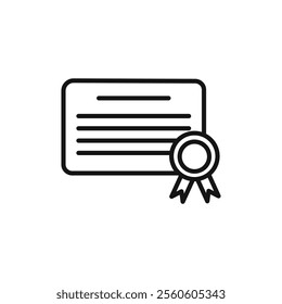 Certificate icon vector line logo art