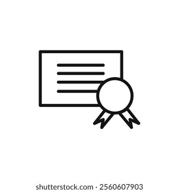 certificate icon vector line logo art