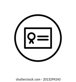 Certificate icon vector line rounded style