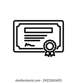 vector de icono de certificado en estilo de línea