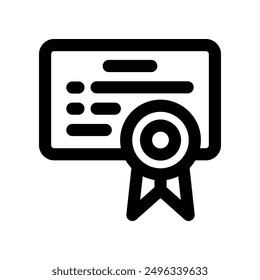 certificate icon. vector line icon for your website, mobile, presentation, and logo design.