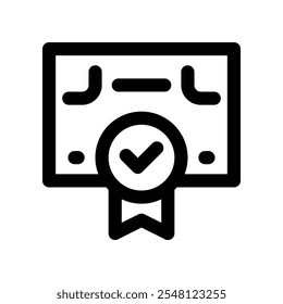 Zertifikatssymbol. Vektorliniensymbol für Ihre Website, Ihr Handy, Ihre Präsentation und Ihr Logo-Design.