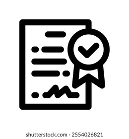 certificate icon. vector line icon for your website, mobile, presentation, and logo design.