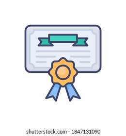Certificate icon in vector. Logotype