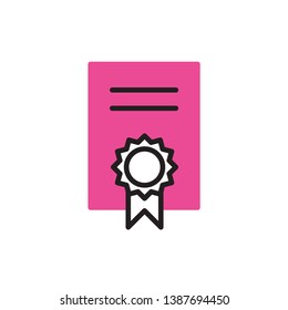 certificate icon vector modern style design