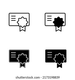 Vektorset für Zertifikat-Symbol Sammlung von Diplom-Illustrationen. Abschlusszeichen oder -logo.