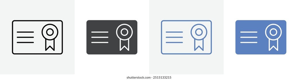 certificate icon vector set use for web ui or app