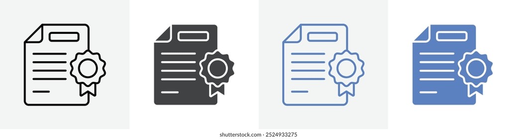 certificate icon vector set use for web