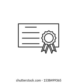 certificate Icon vector sign isolated for graphic and web design. certificate symbol template color editable on white background.