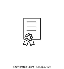 Certificate Icon vector sign isolated for graphic and web design. Achievement, award symbol template color editable on white background