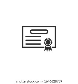 signo vectorial de icono de certificado aislado para diseño gráfico y web. color de plantilla de símbolo de certificado editable en fondo blanco.