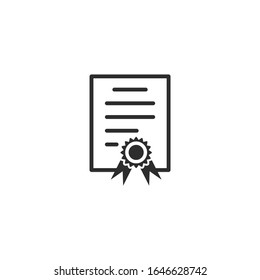 certificate Icon vector sign isolated for graphic and web design. certificate symbol template color editable on white background.