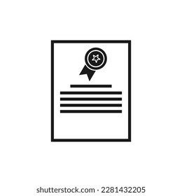 Certificate icon vector suitable for web and graphic design