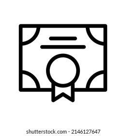 Certificate Icon Vector Symbol Design Illustration