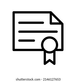 Certificate Icon Vector Symbol Design Illustration