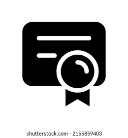 Certificate Icon Vector Symbol Design Illustration