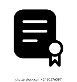 Certificate Icon Vector Symbol Design Illustration