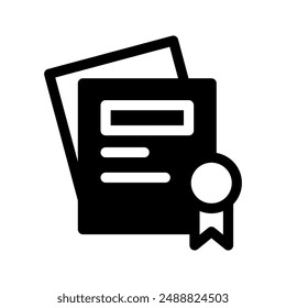 Certificate Icon Vector Symbol Design Illustration
