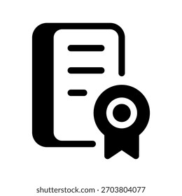 Ilustração de design de símbolo de vetor de ícone de certificado