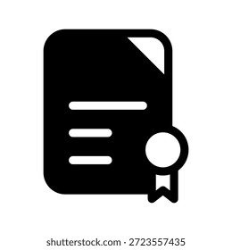 Certificate Icon Vector Symbol Design Illustration