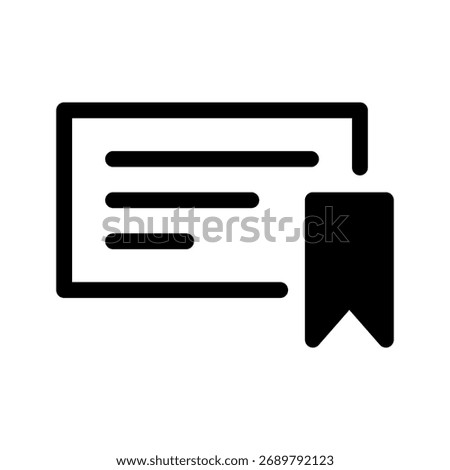 Certificate Icon Vector Symbol Design Illustration