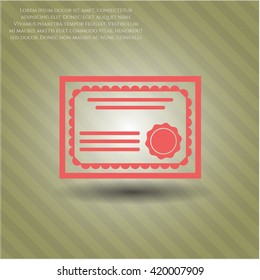 símbolo de icono de certificado vector de pechos planos jpg aplicación web