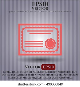 certificate icon vector symbol flat eps jpg app web