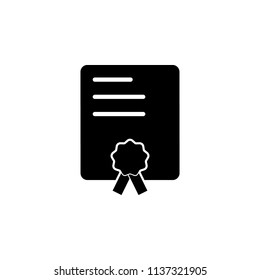 Certificate icon vector.Certificate sign Isolated on white background. Flat style for graphic design, logo, Web, UI, mobile app, EPS10
