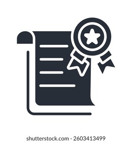 certificate icon. vector.Editable stroke.linear style sign for use web design,logo.Symbol illustration.