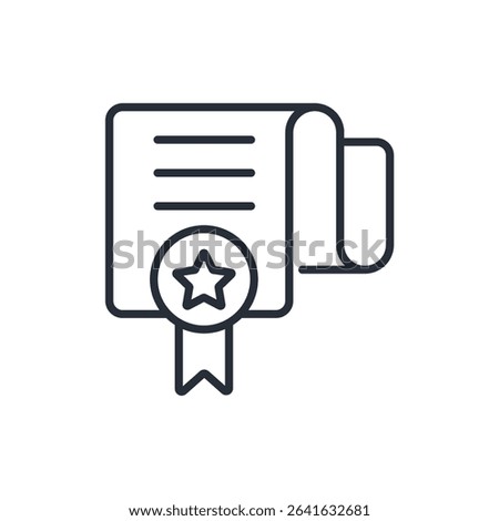 certificate icon. vector.Editable stroke.linear style sign for use web design,logo.Symbol illustration.
