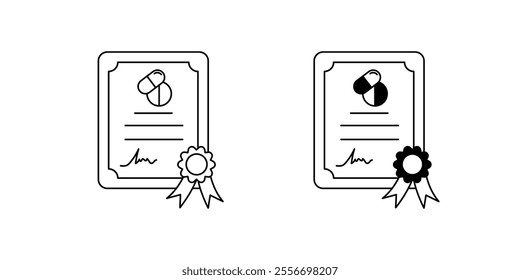 certificate icon with white background vector stock illustration