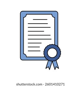 Certificate icon with white background vector stock illustration