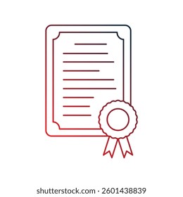 Certificate icon with white background vector stock illustration