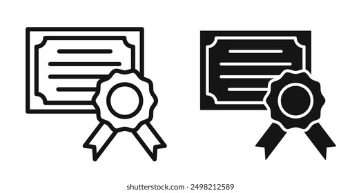 certificate iconicon vector collection in outlined and solid style