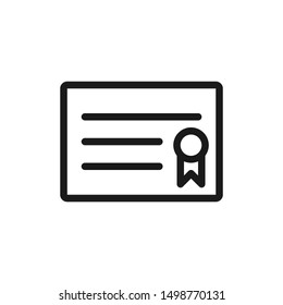 Certificate icons in line style design suitable for website, app, and ui design. Vector illustration with editable stroke and pixel perfect icons on white background. EPS 10.